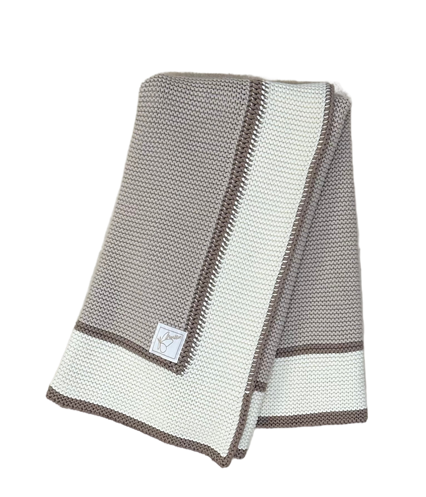 Papillon Chunky Knit Blanket Taupe/Ivory