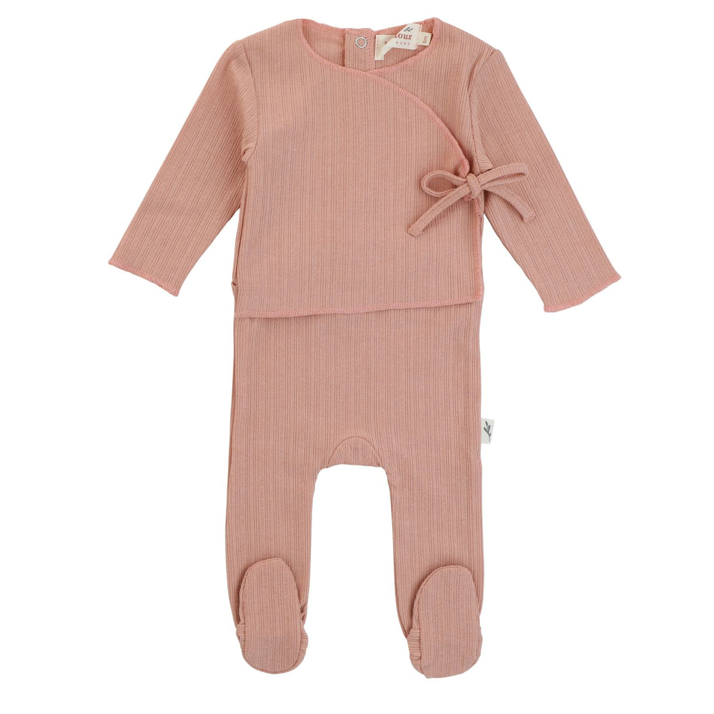 Bondoux Bebe Kimono Knit Apricot Footie