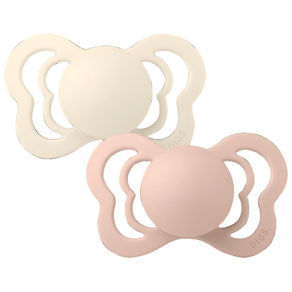 Bibs Two Pack Anatomical Latex Ivory/Blush Couture Pacifiers
