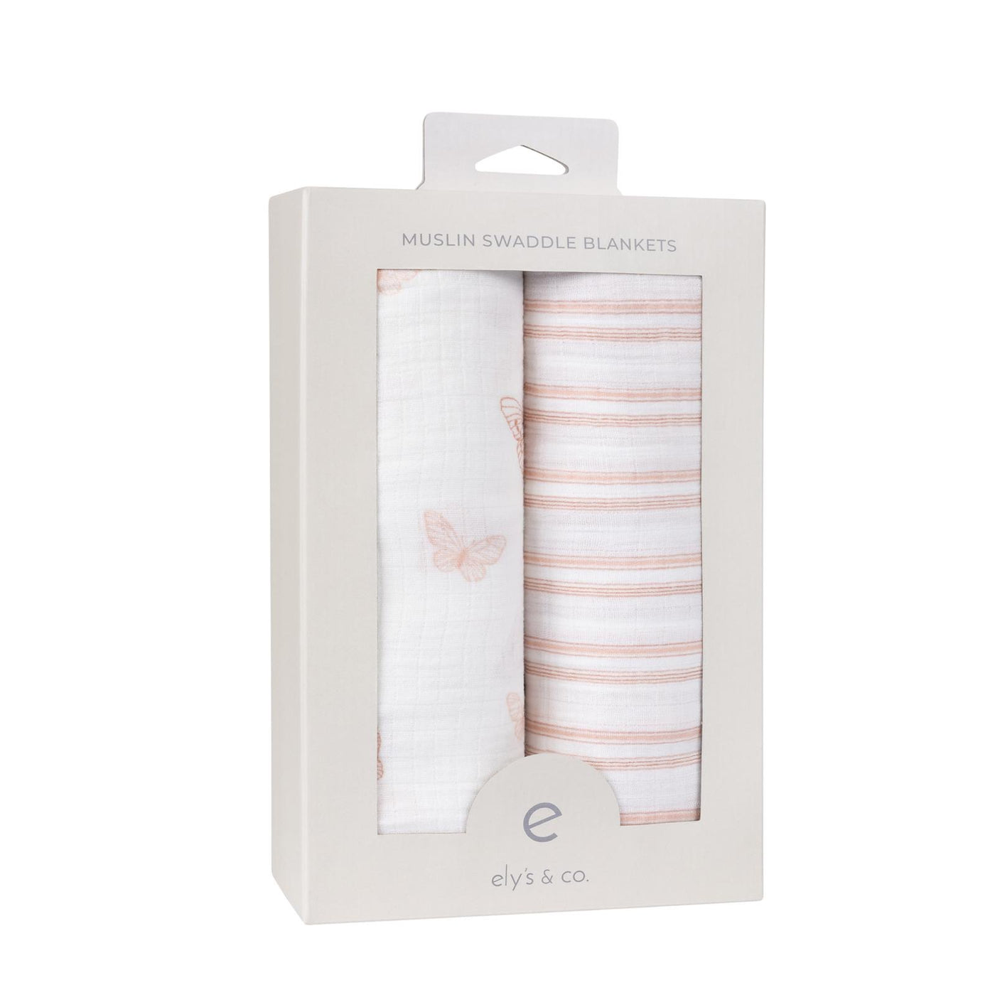Ely's & Co. Muslin Swaddle Two Pack - Pink Butterfly Collection