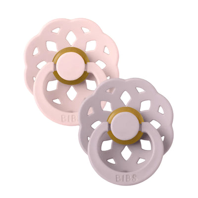 Bibs Two Pack Round Latex Blossom/Dusky Lilac Boheme Pacifiers