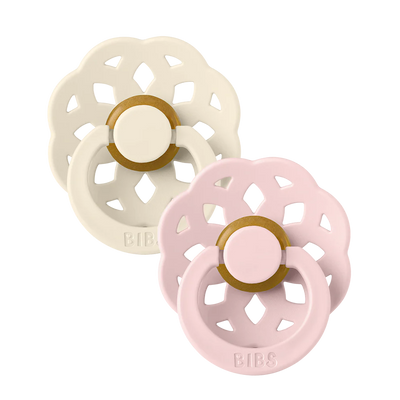 Bibs Two Pack Round Latex Ivory/Blossom Boheme Pacifiers