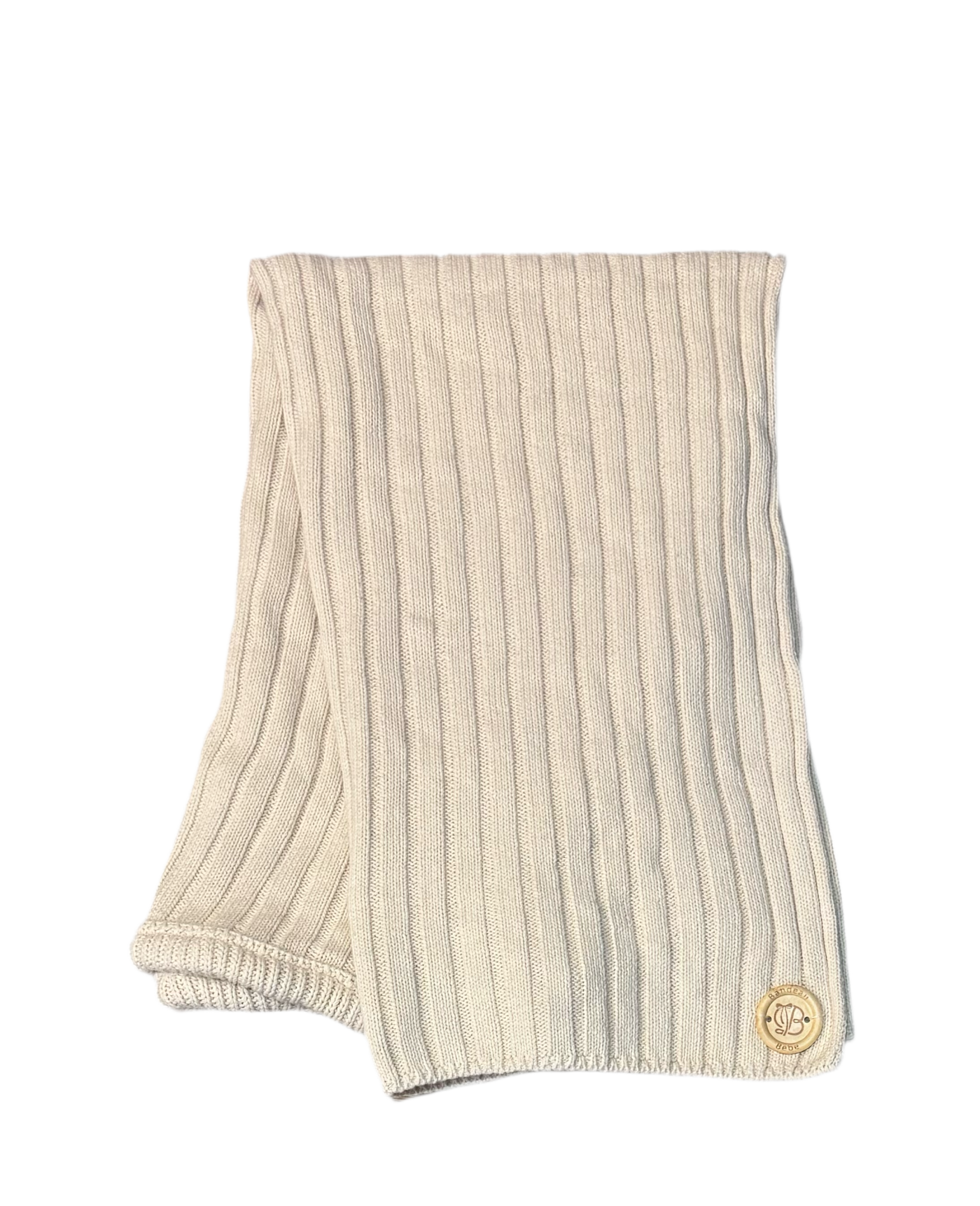 Bandeaux Bebe Ribbed Ivory Chunky Knit Blanket