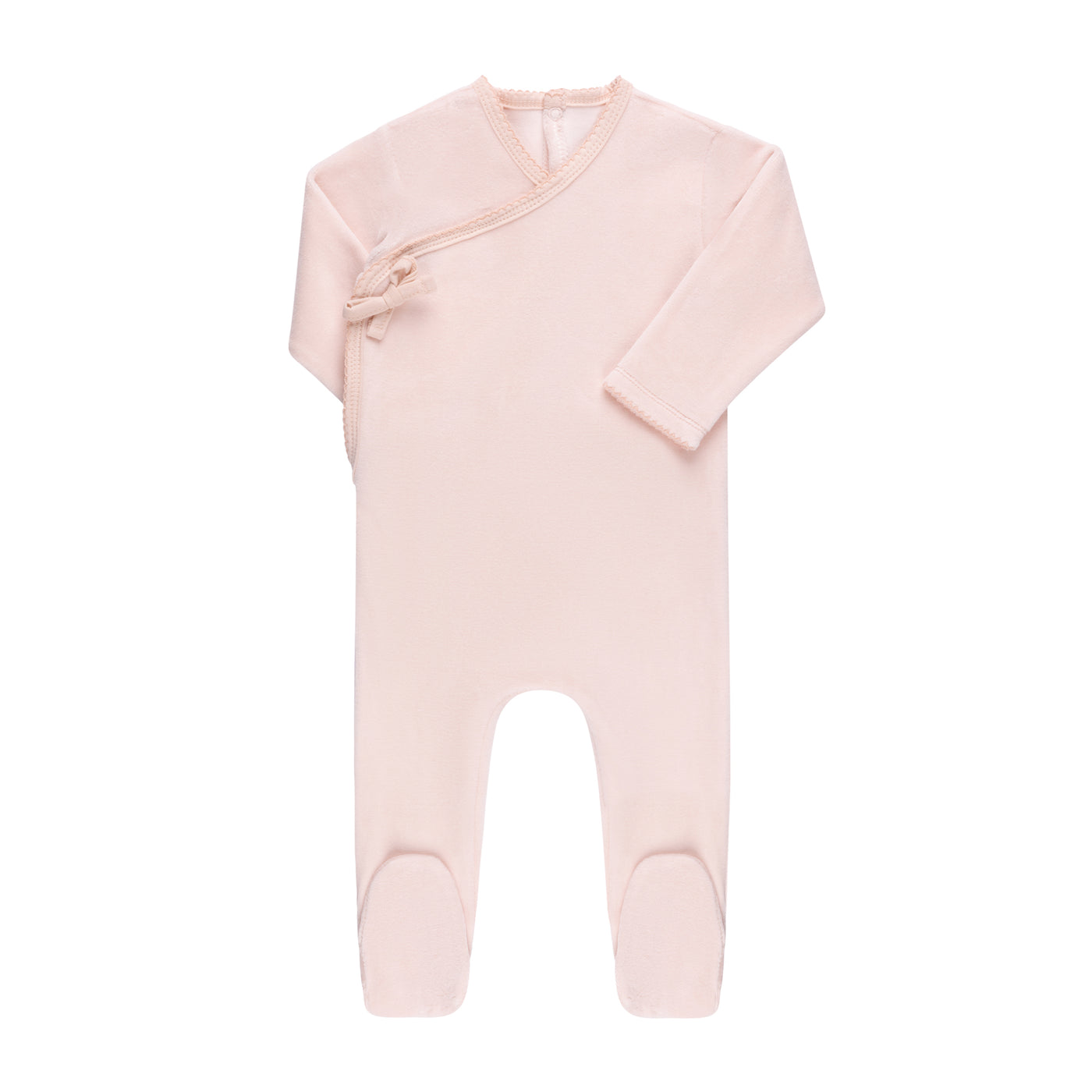 Ely's & Co. Kimono Collection Baby Pink Velour Footie