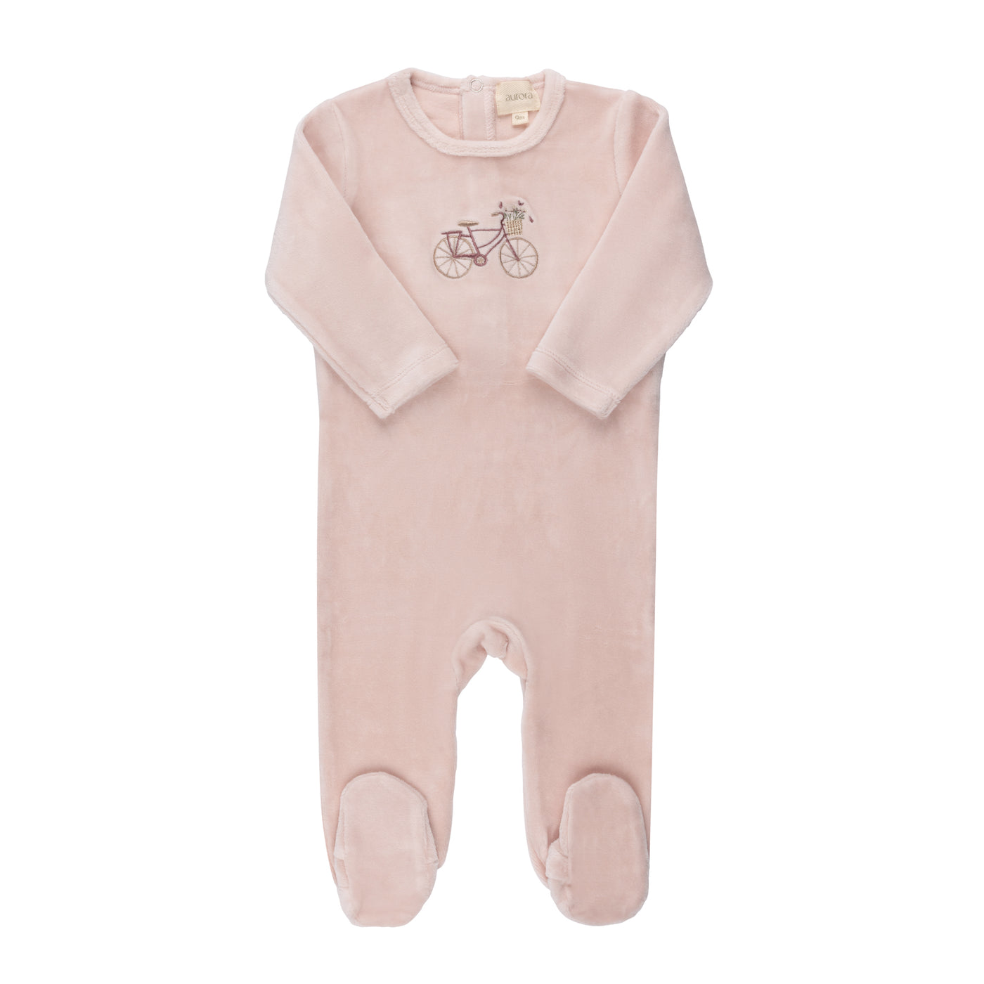 Aurora Bicycle Collection Pink Velour Footie