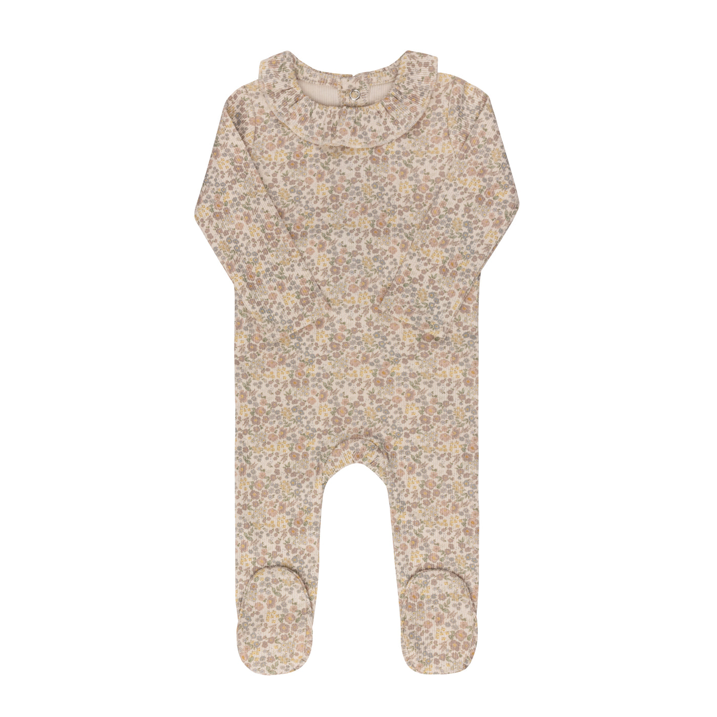 Aurora Liberty Print Ivory Floral Cotton Footie