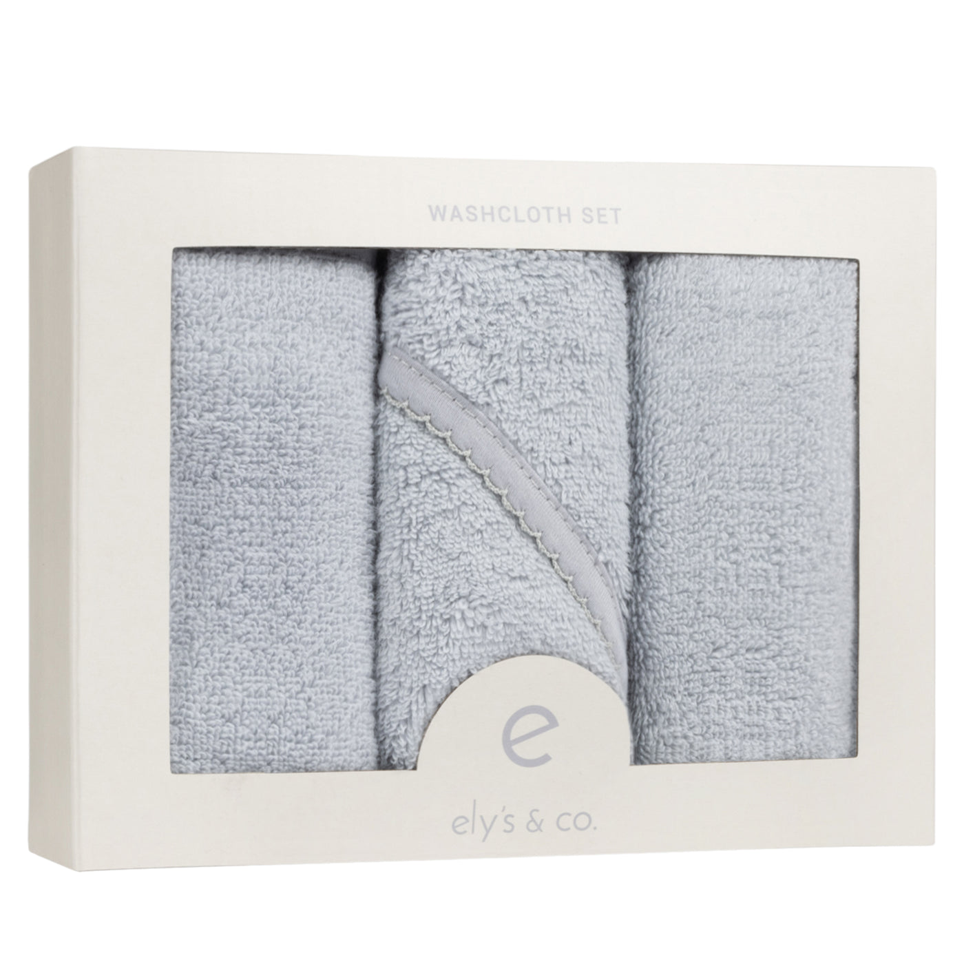 Ely's & Co. Solid Scalloped Washcloth Set- Blue Collection