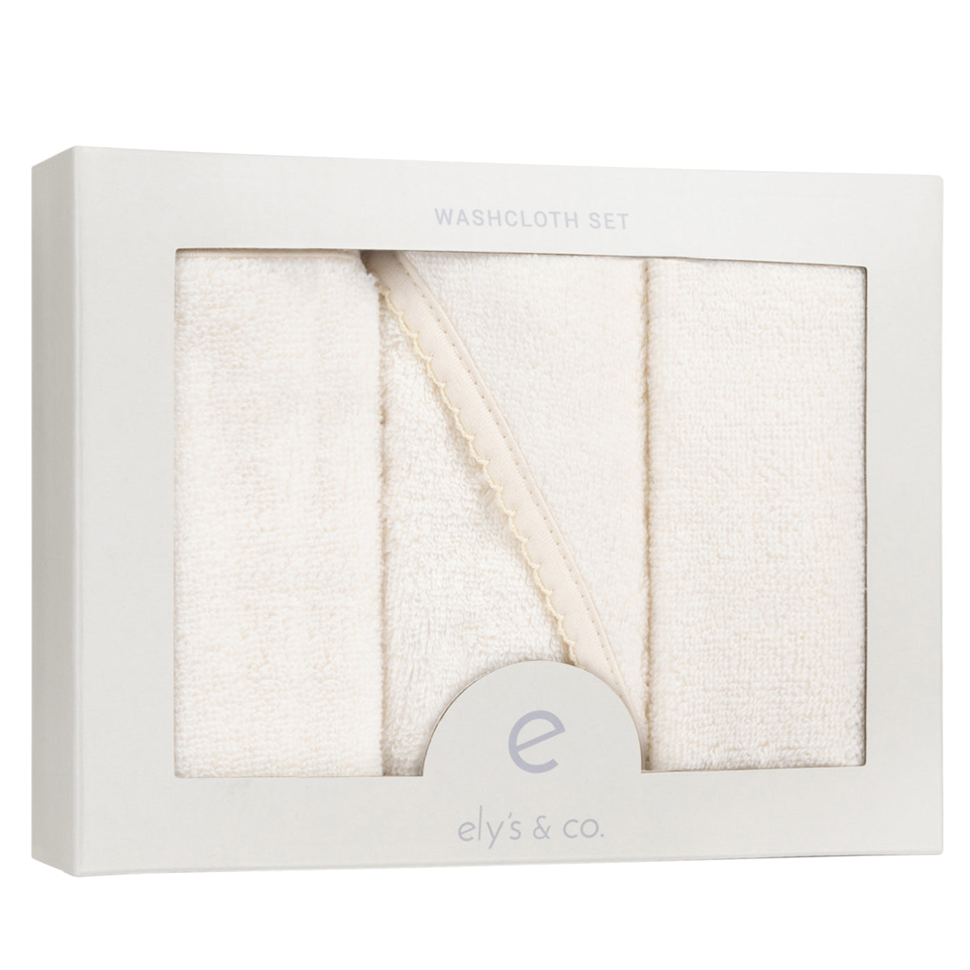 Ely's & Co. Solid Scalloped Washcloth Set- Cream Collection