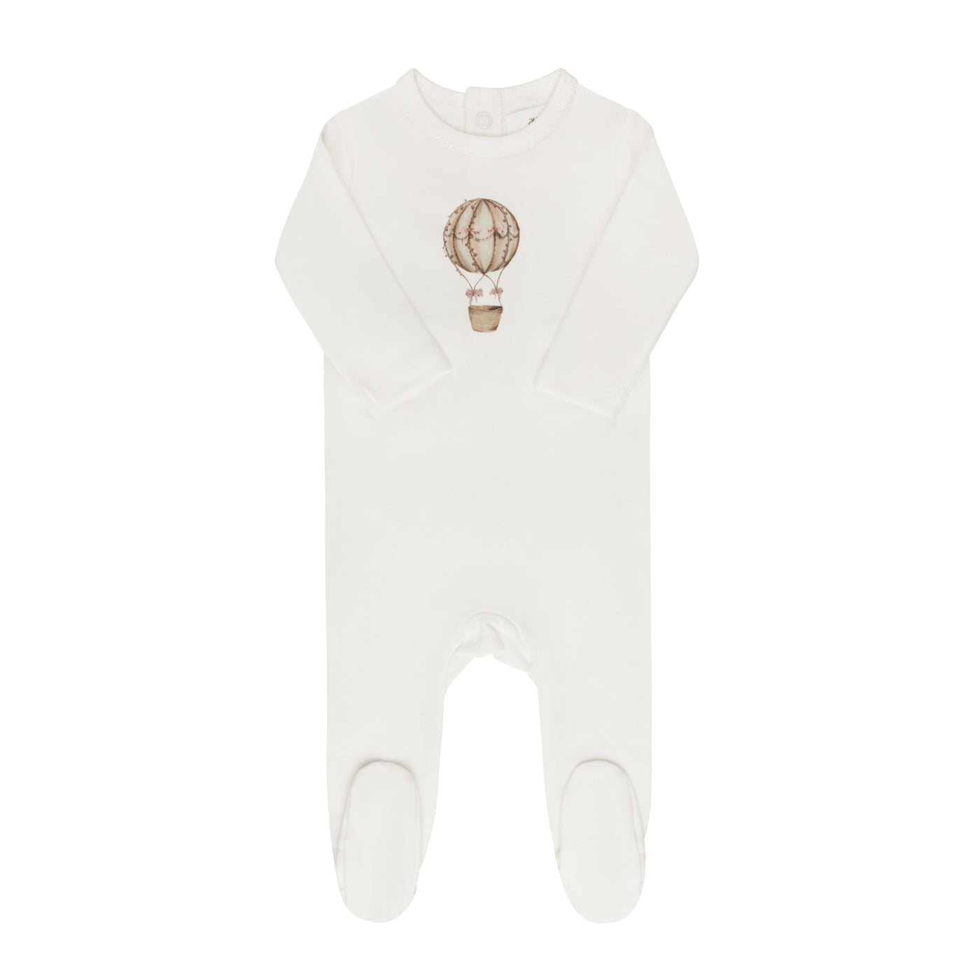 Aurora Hot Air Balloon Collection Ivory/Pink French Terry Footie
