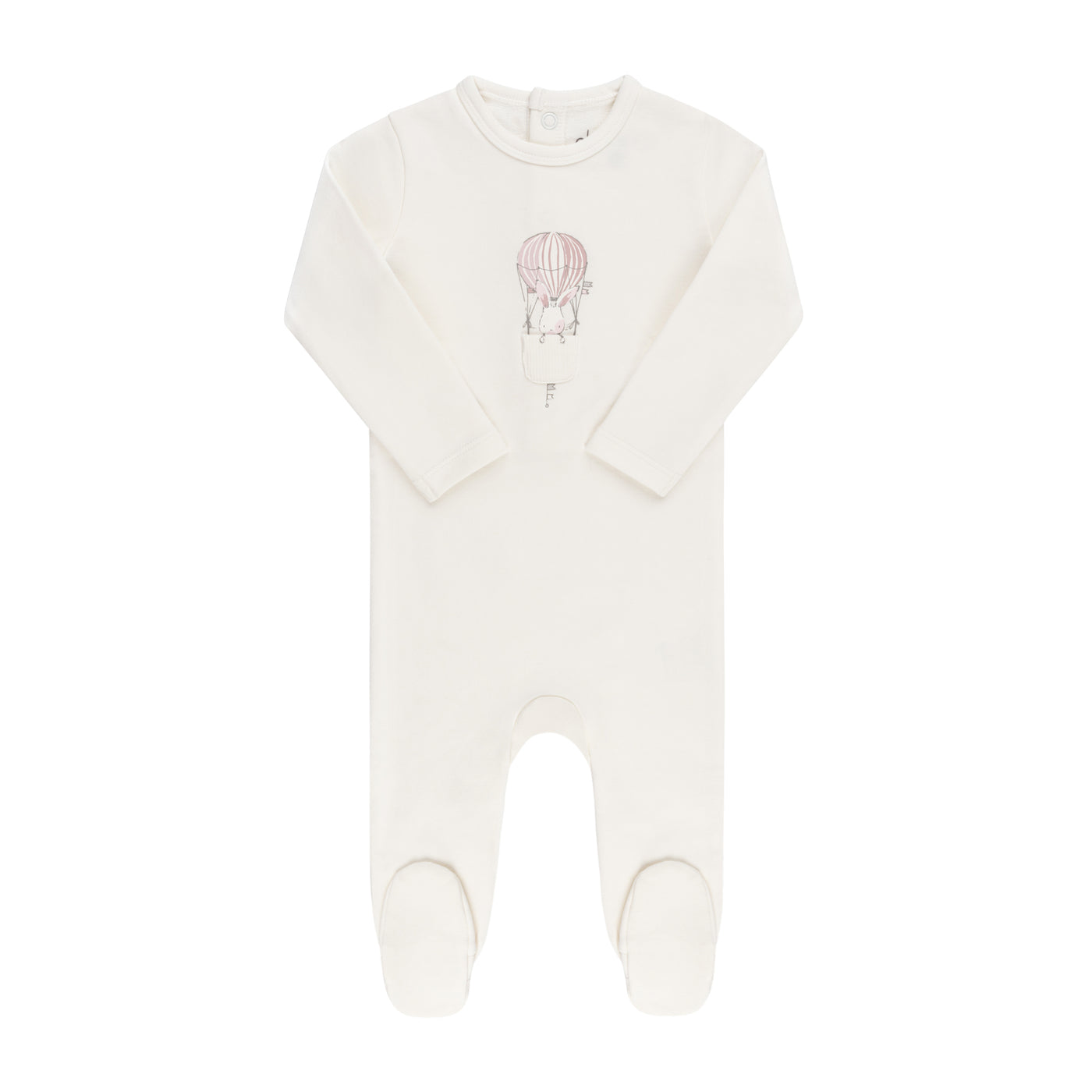 Ely's & Co. Hot Air Balloon Collection Ivory/Pink Footie