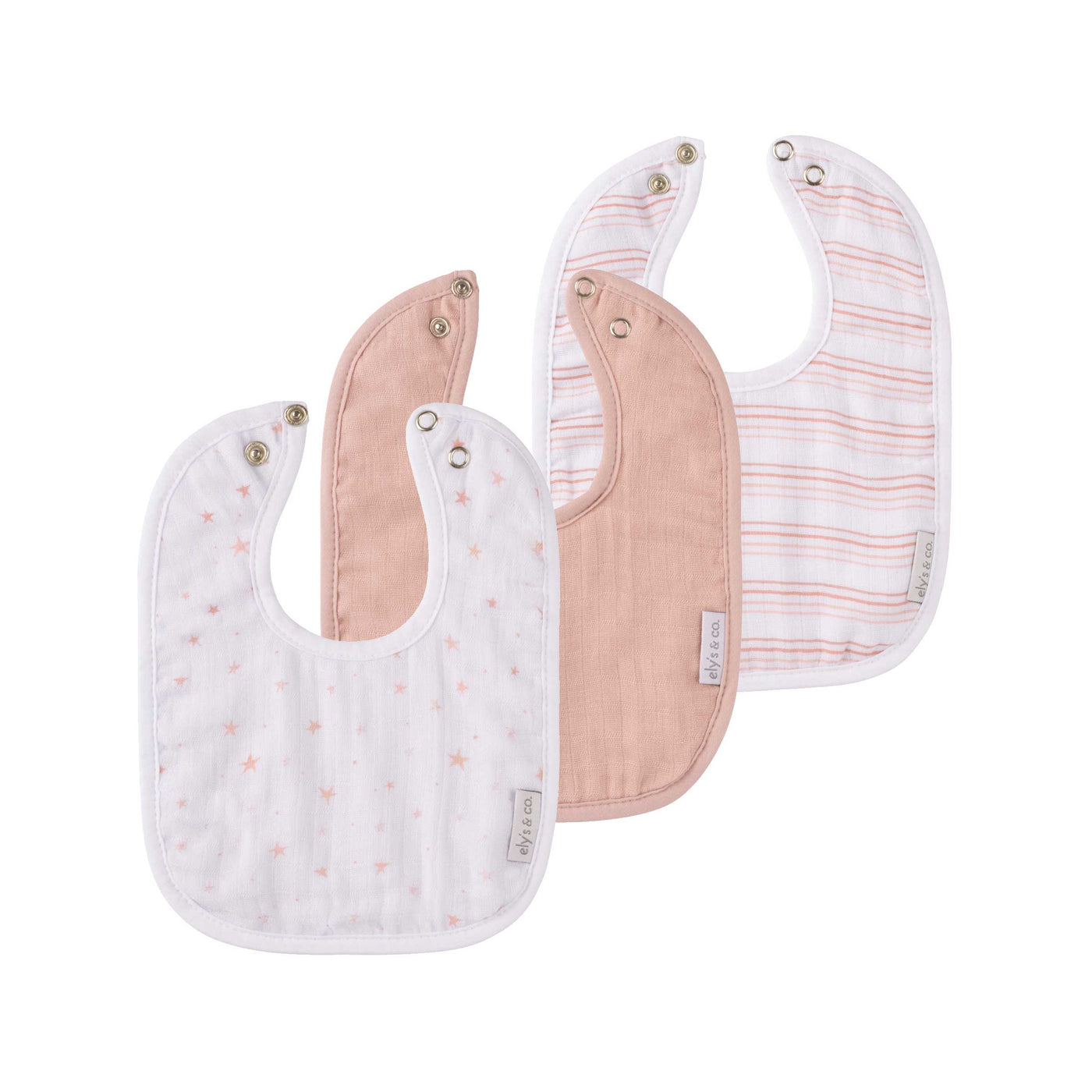 Ely's & Co. 3 Pack Bibs - Pink Stripe Collection