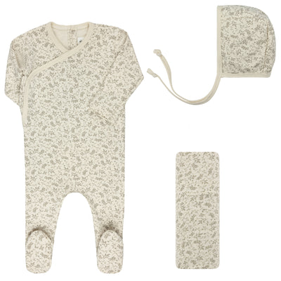 Ely's & Co. Vine Collection Ivory/Sage Cotton Three Piece Set