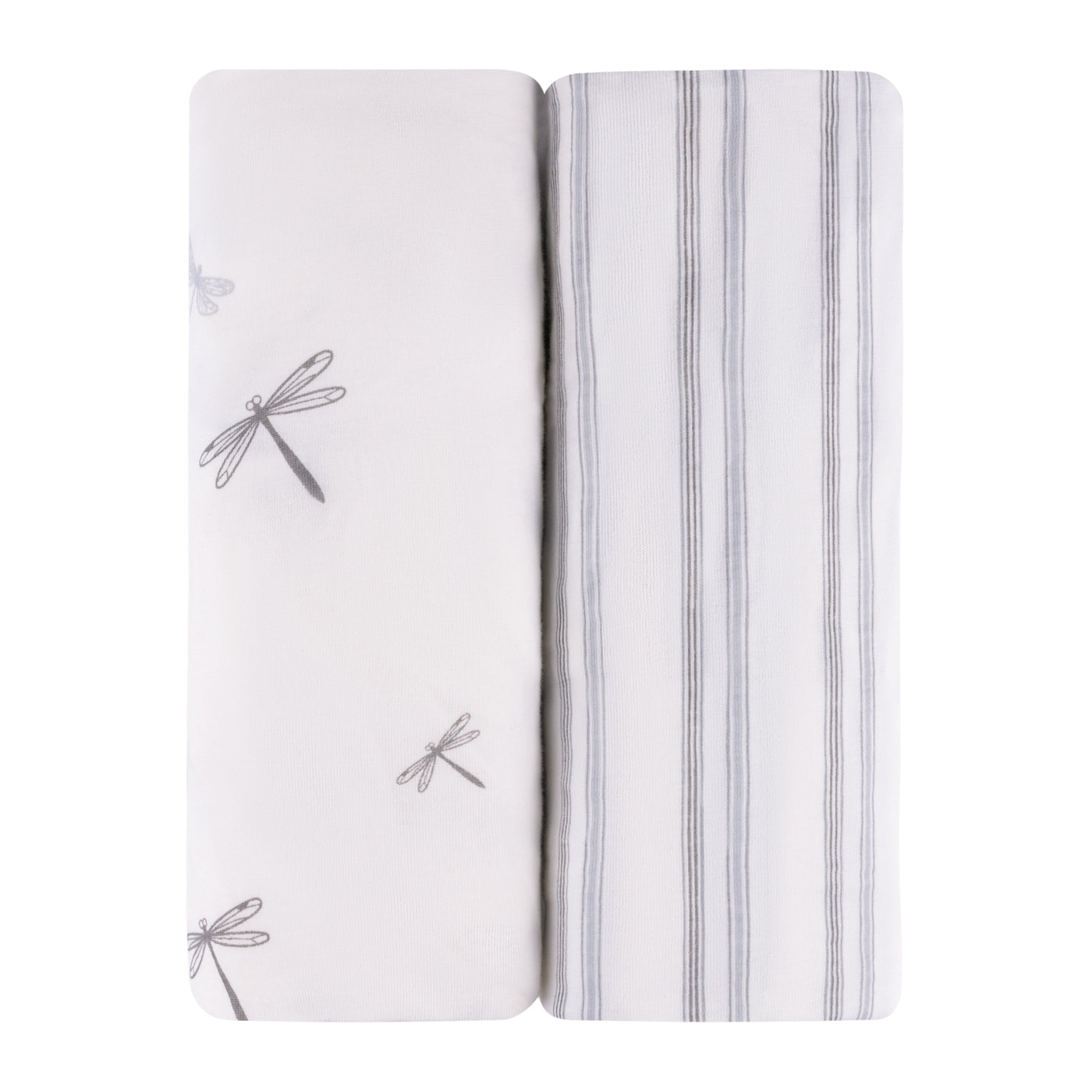 Ely's & Co. Two Pack Bassinet Sheets - Blue Dragonfly Collection