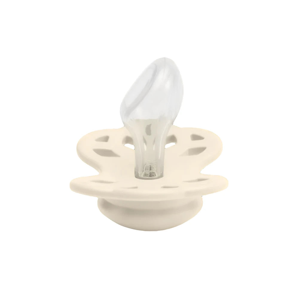 Bibs Two Pack Anatomical Silicone Ivory/Blossom Pacifiers