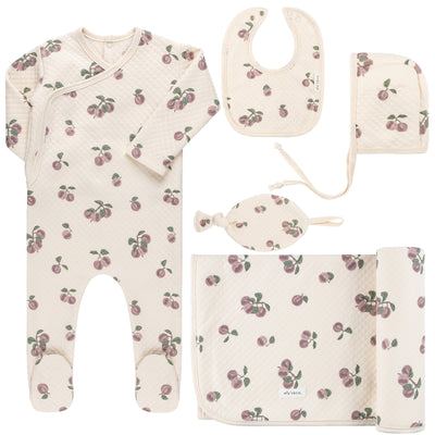 Ely's & Co. Quilted Plum Collecion Cream/Pink Five Piece Set