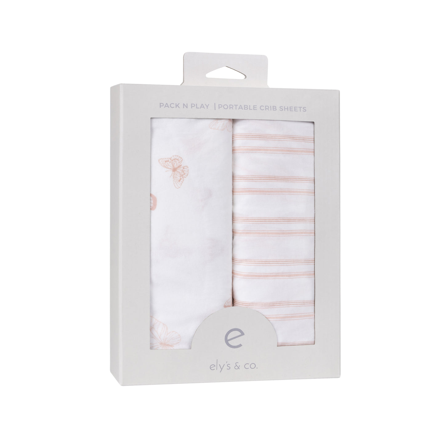 Ely's & Co. Two Pack Crib Sheets - Pink Butterfly Collection