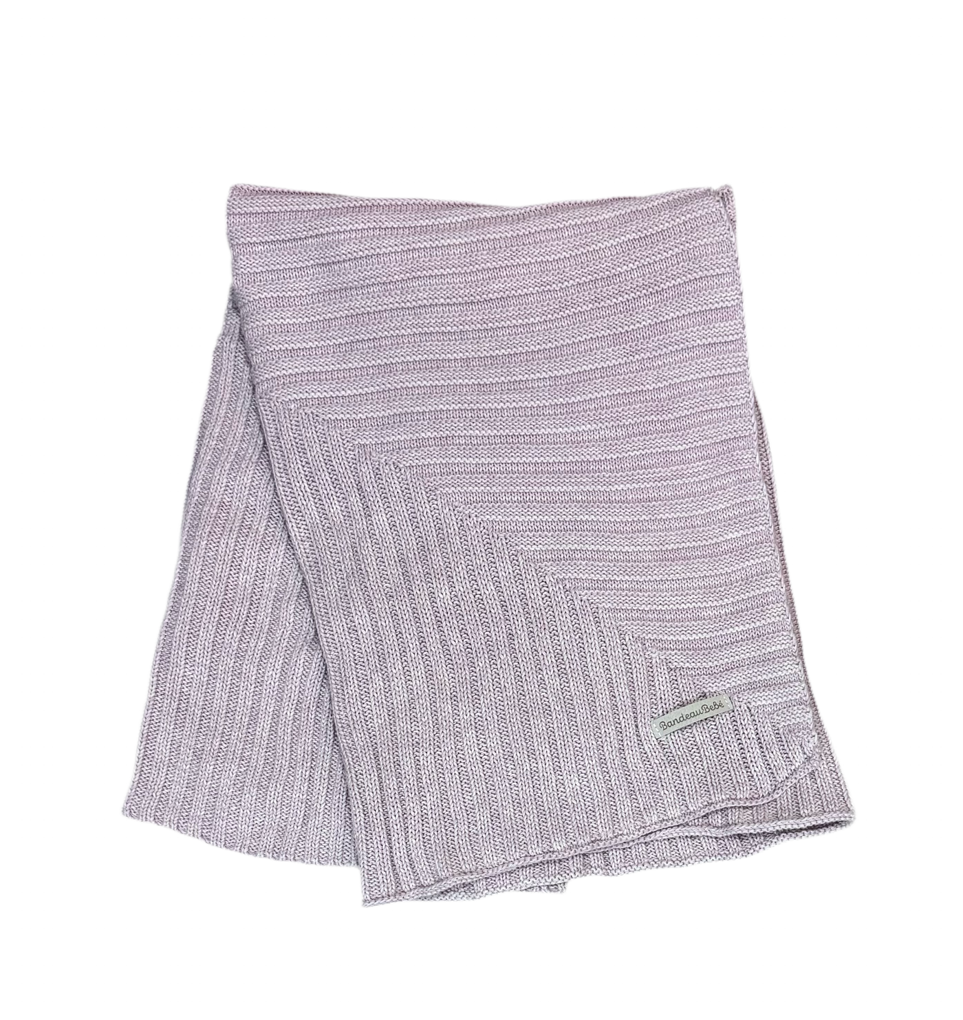 Bandeaux Bebe Mauve Heather Horizontal Ribbed Knit Blanket