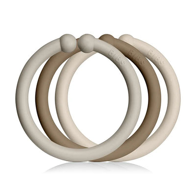 Bibs Loops 12 Pack Sand/Dark Oak/Vanilla Teether Toy