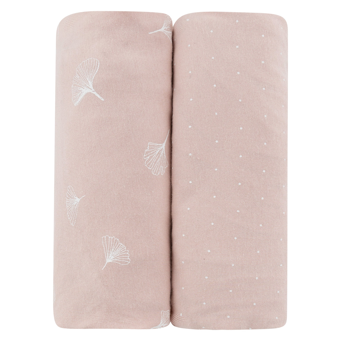 Ely's & Co. Two Pack Crib Sheets - Gingko Collection Pink
