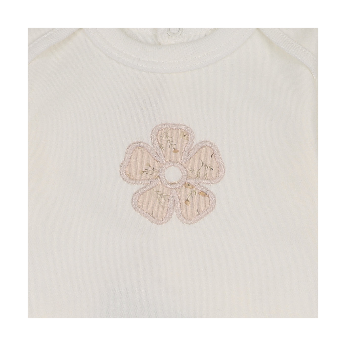 Mon Tresor Blooming Rose Ivory/Pink Cotton Footie with Bonnet