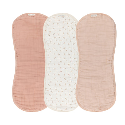 Ely's & Co. Muslin Contoured Burp Cloth Three Pack - Floral Pink Collection