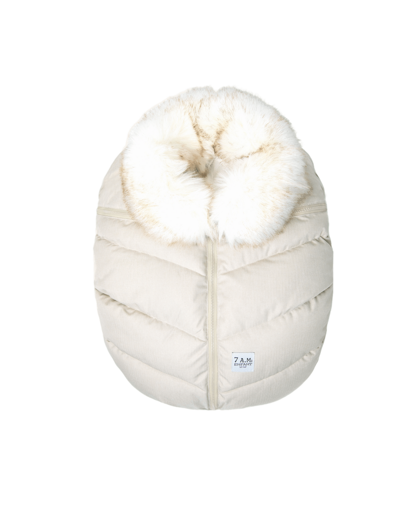 7AM Enfant Car Seat Cocoon Tundra Beige Heather White Fur 0 12M Infantinibaby