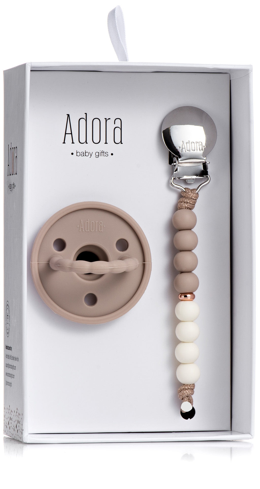 Adora Pacifier/Pacifier Clip Gift Set - Saddle Ombre