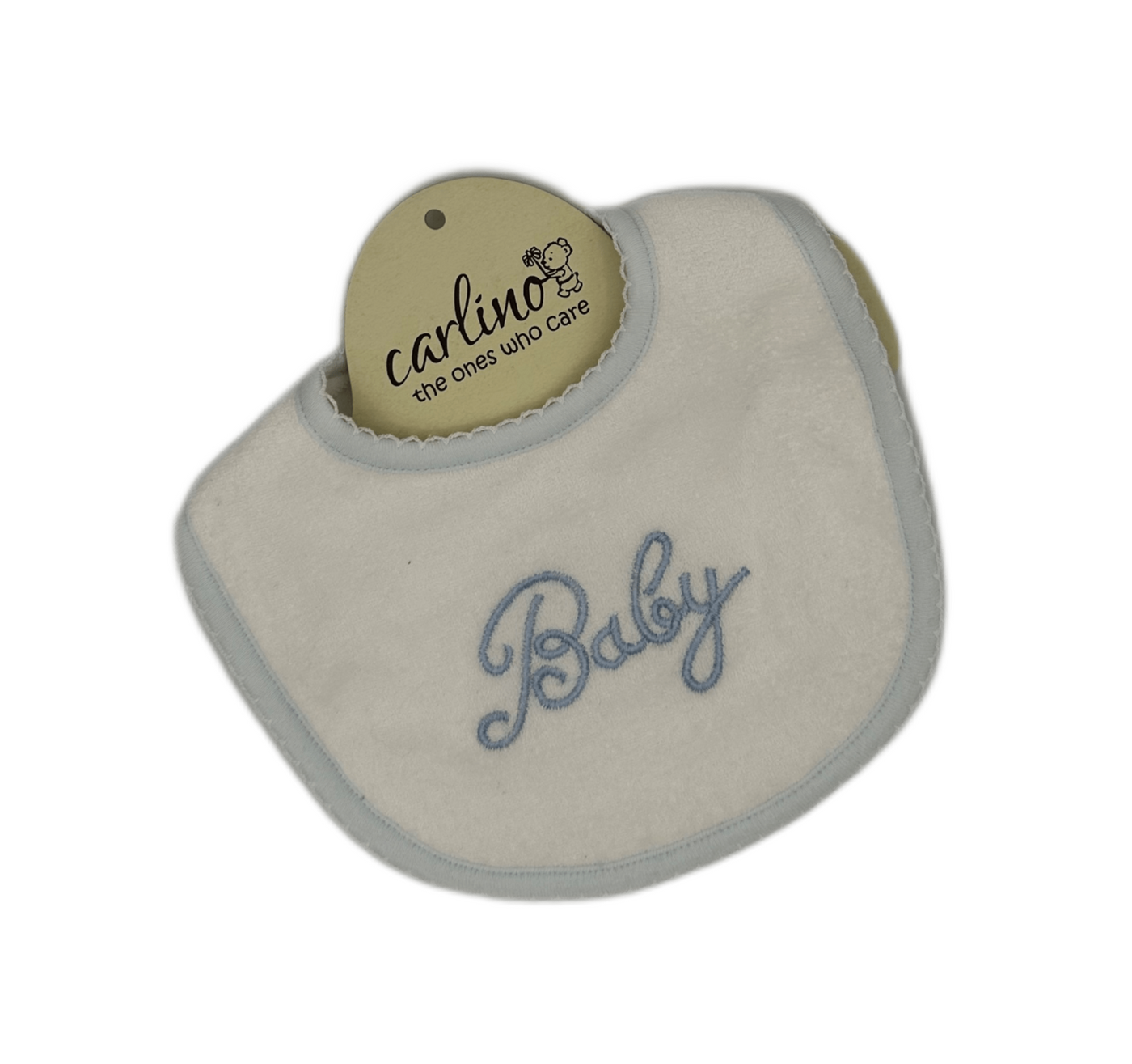 Carlino "Baby" White/Blue Terry Bib