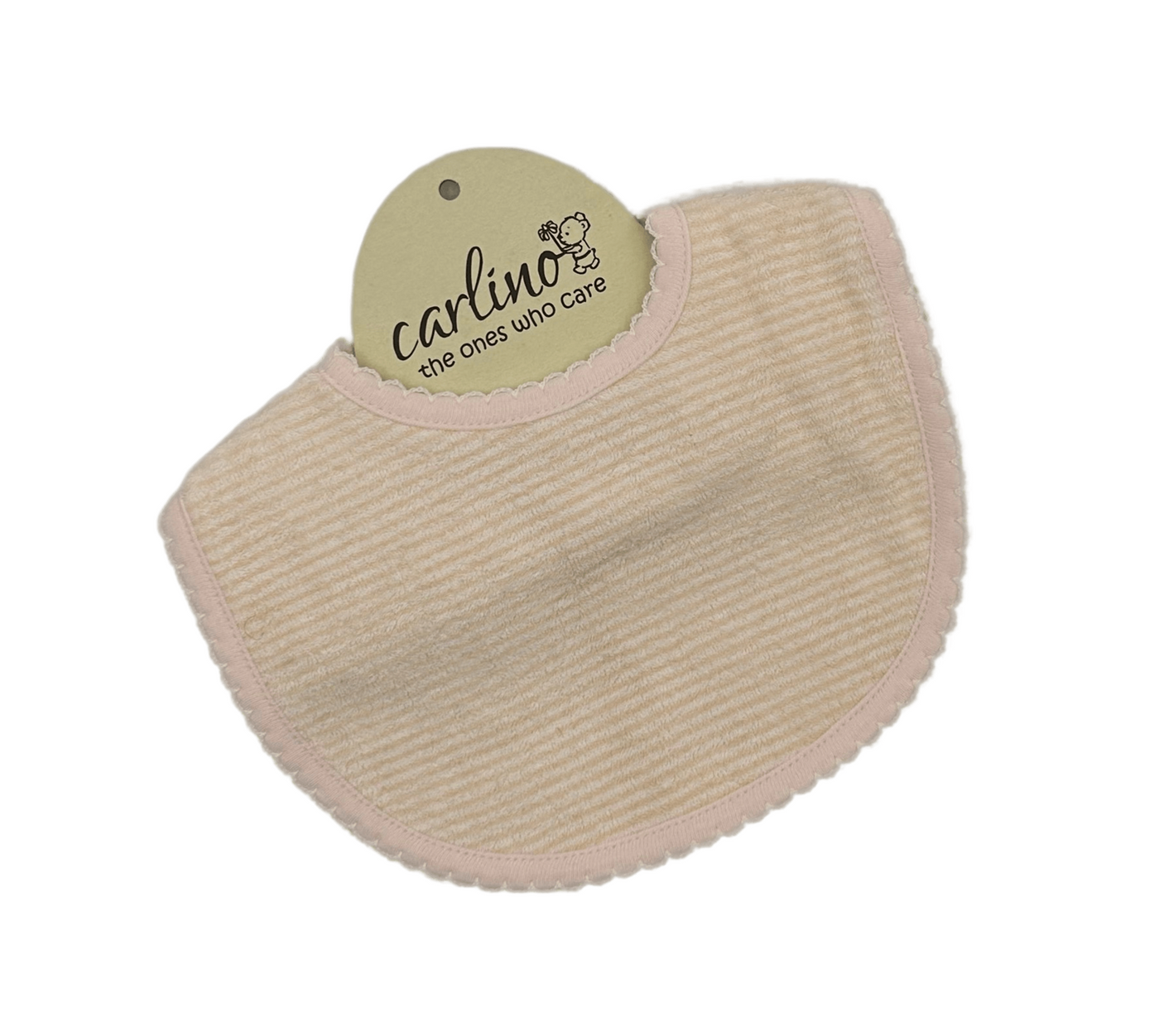 Carlino Stripe Pink/White Terry Bib