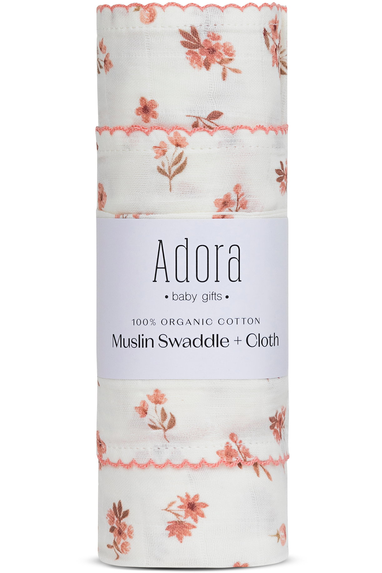 Adora Muslin Swaddle/Burp Cloth Set - Pink Floral