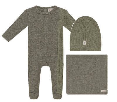 Bondoux Bebe Olive Knit Three Piece Set