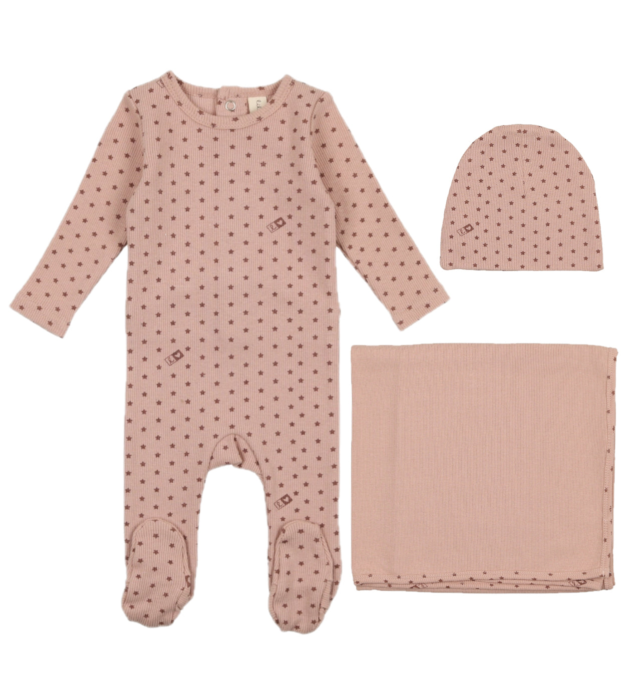 Lilette Ribbed Star Pink/Rose Three Piece Set