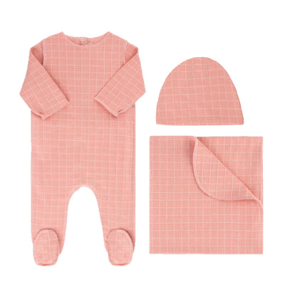 Tricot Bebe Checkered Rose Three Piece Set