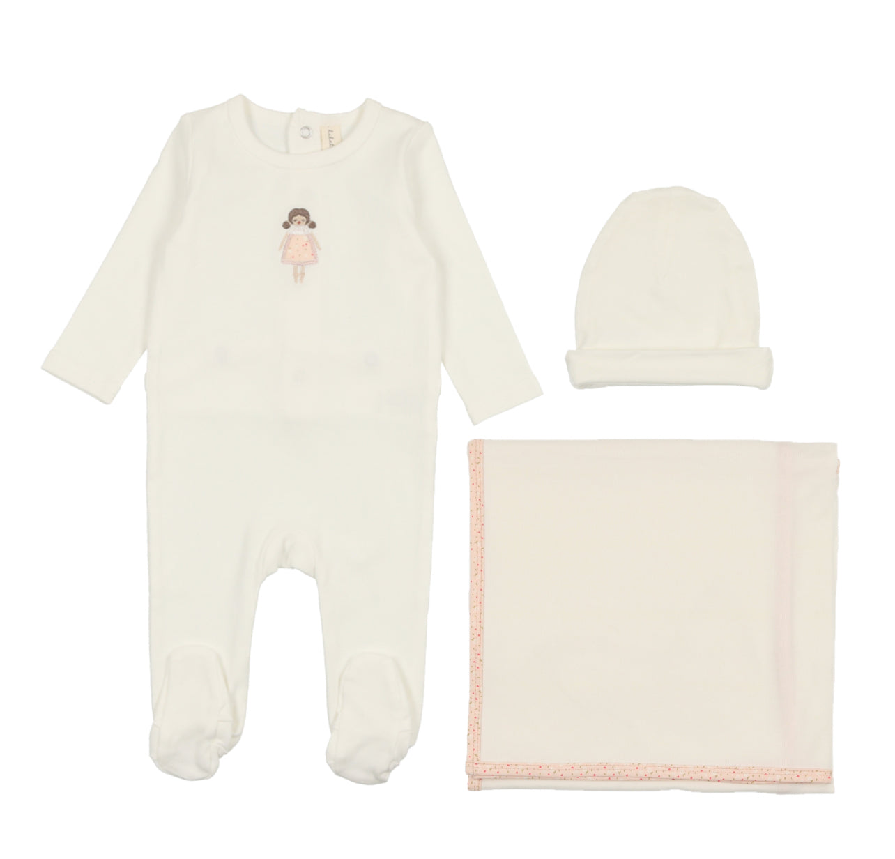 Lilette Embroidered Doll White Three Piece Set