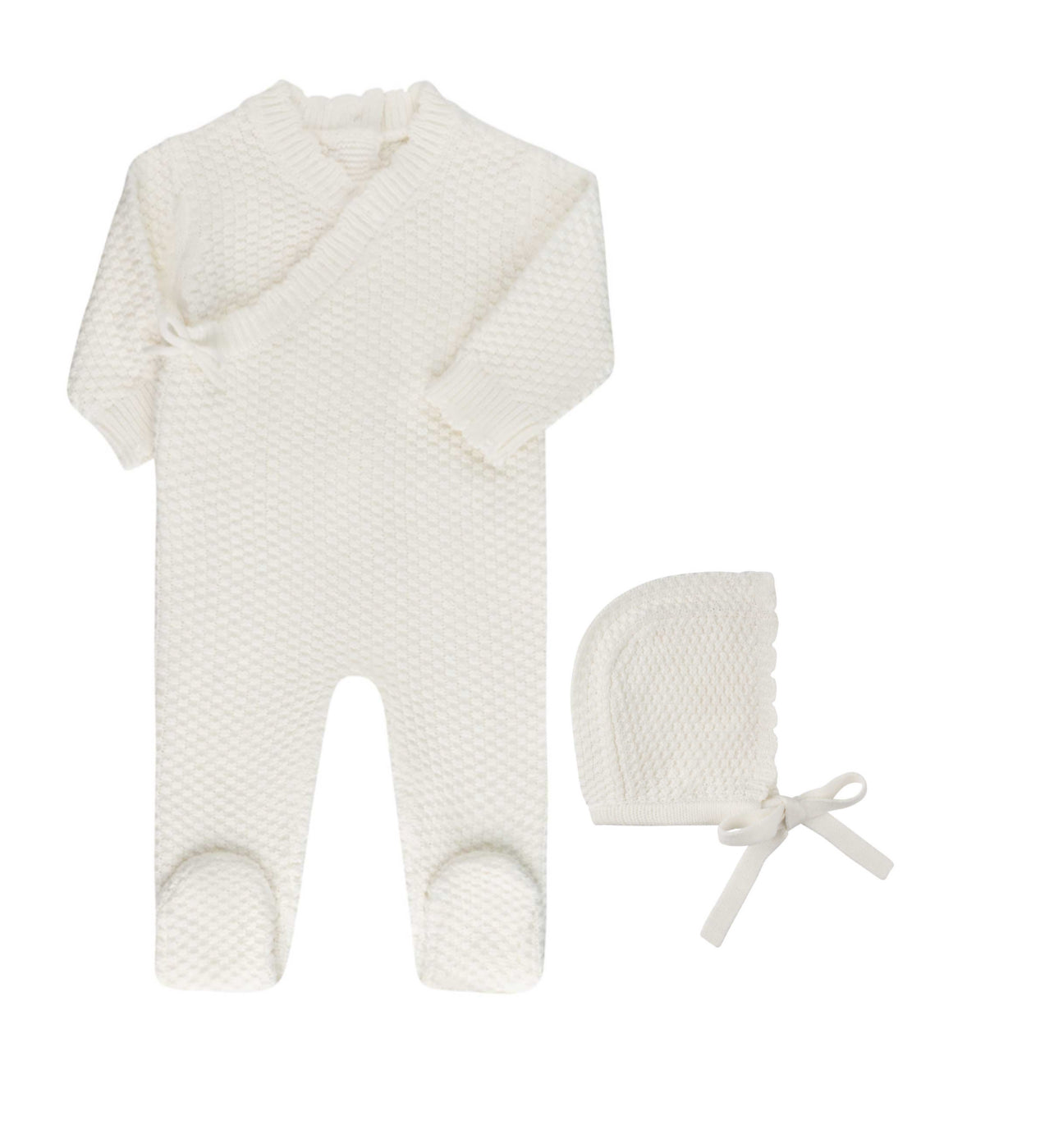 Looms by Ely's & Co. Moss Knit Collection Ivory Three Piece Set