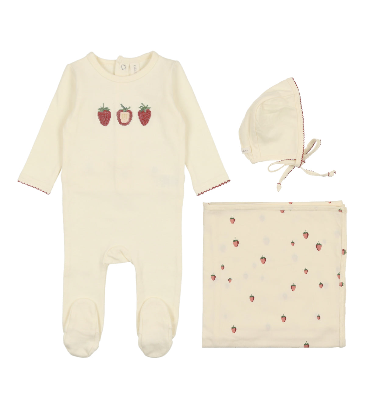 Lilette Embroidered Fruit Three Piece Set