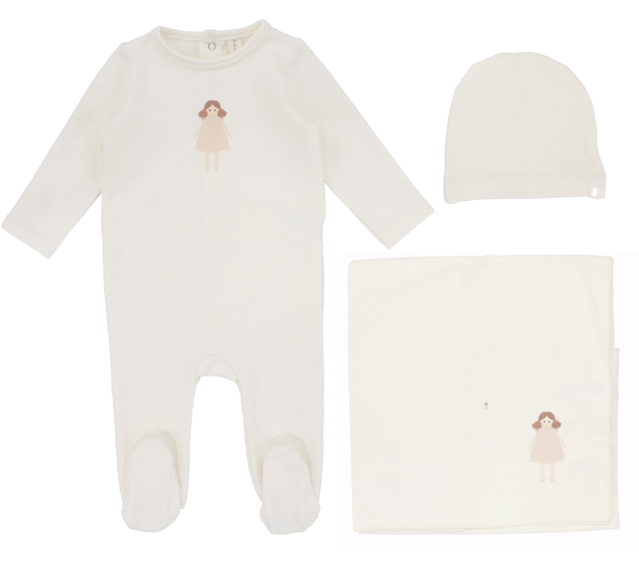 Lilette Handdrawn Doll Milk Three Piece Set