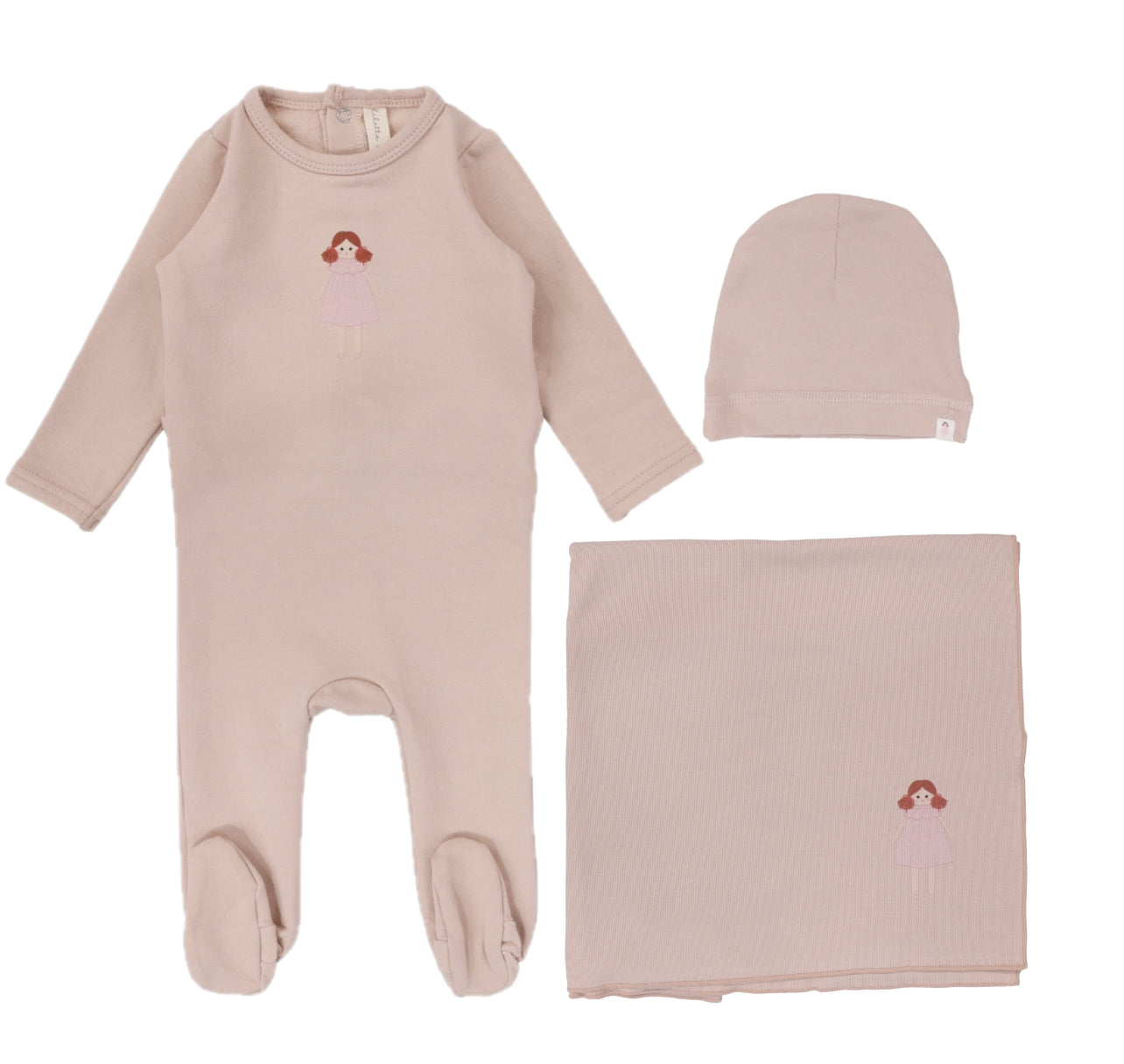 Lilette Handdrawn Doll Pink Three Piece Set