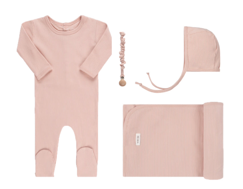 Ely's & Co. Ribbed Solid Collection Blush Four Piece Set