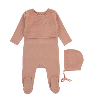 Cadeau Little Elegance Mauve Footie with Bonnet