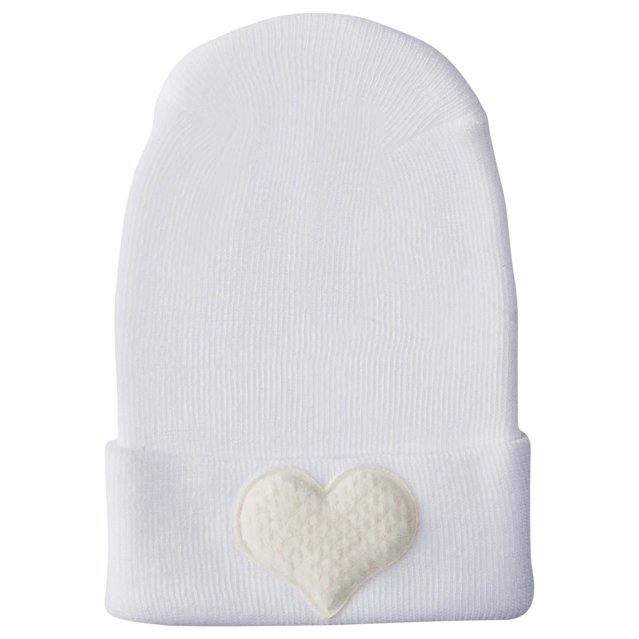 Adora Hospital Hat - Fuzzy Ivory Heart