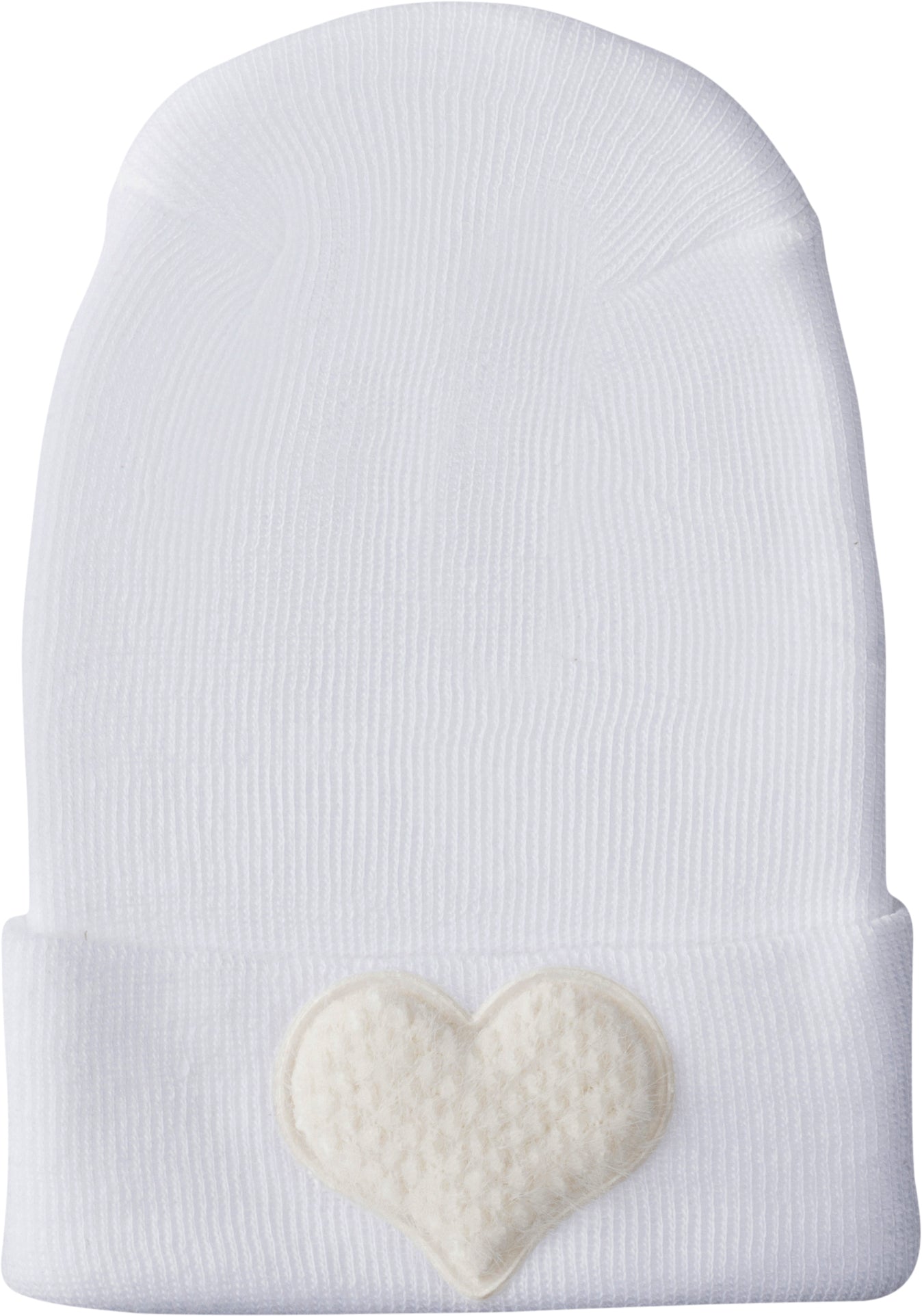 Adora Hospital Hat - Fuzzy Ivory Heart