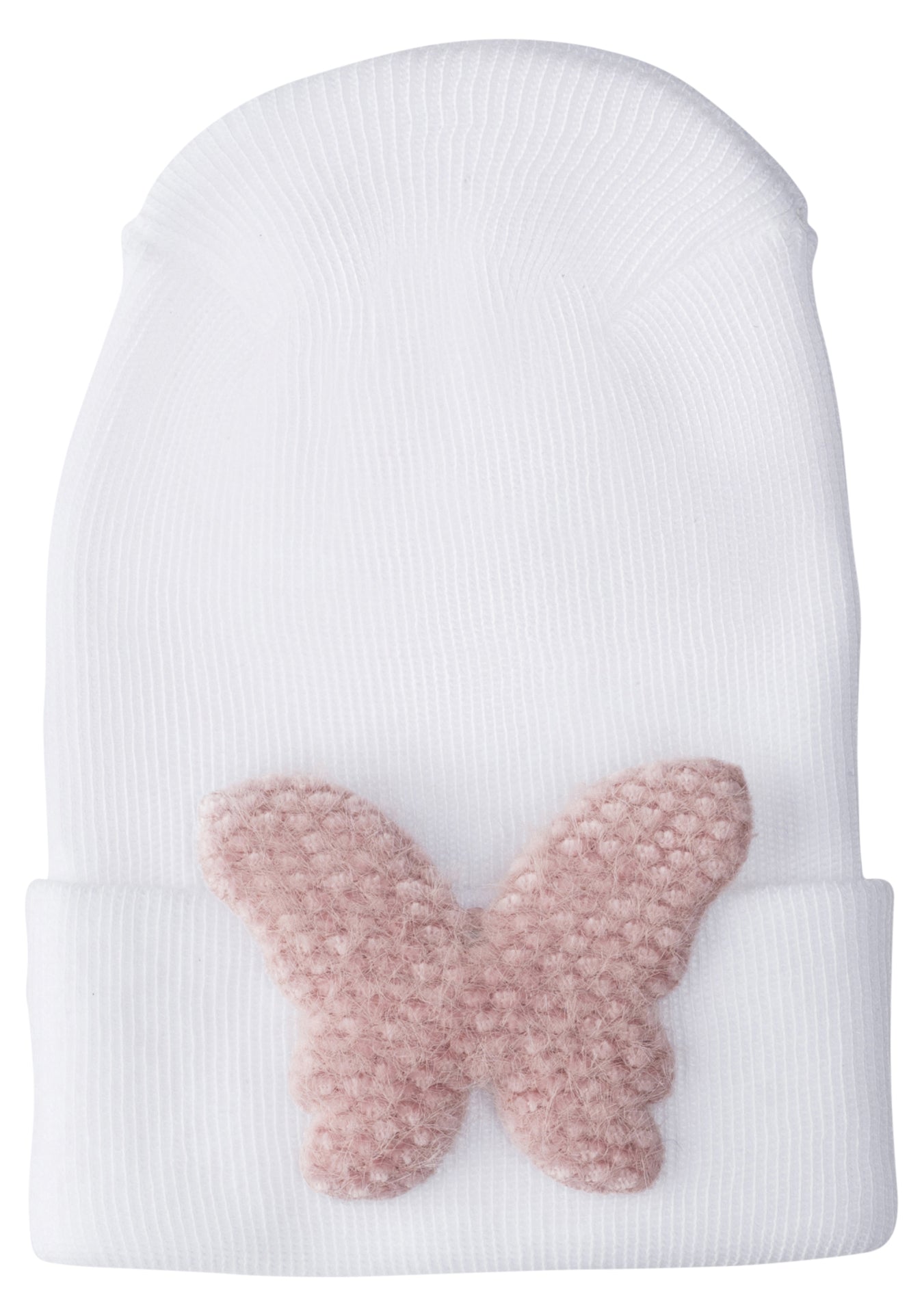 Adora Hospital Hat - Fuzzy Mauve Butterfly