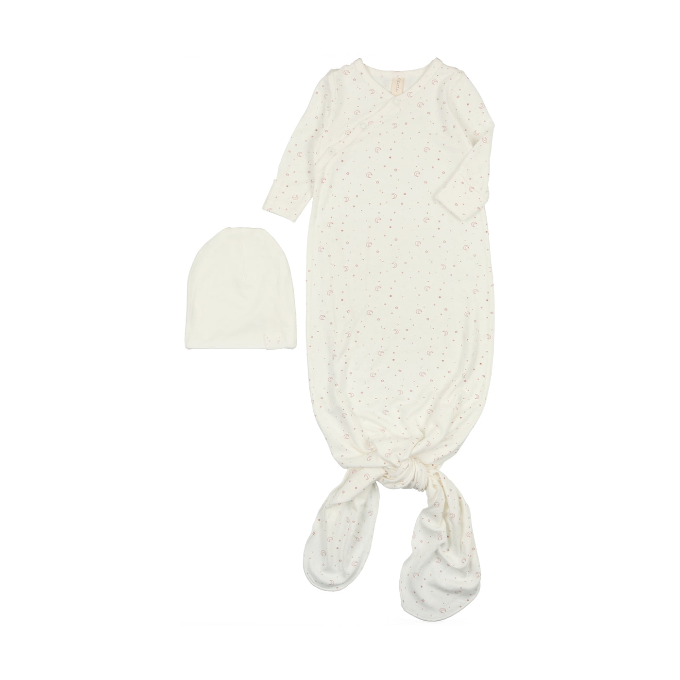 Lilette Starry Night White/Rose Gown/Knot Hat/Blanket Set
