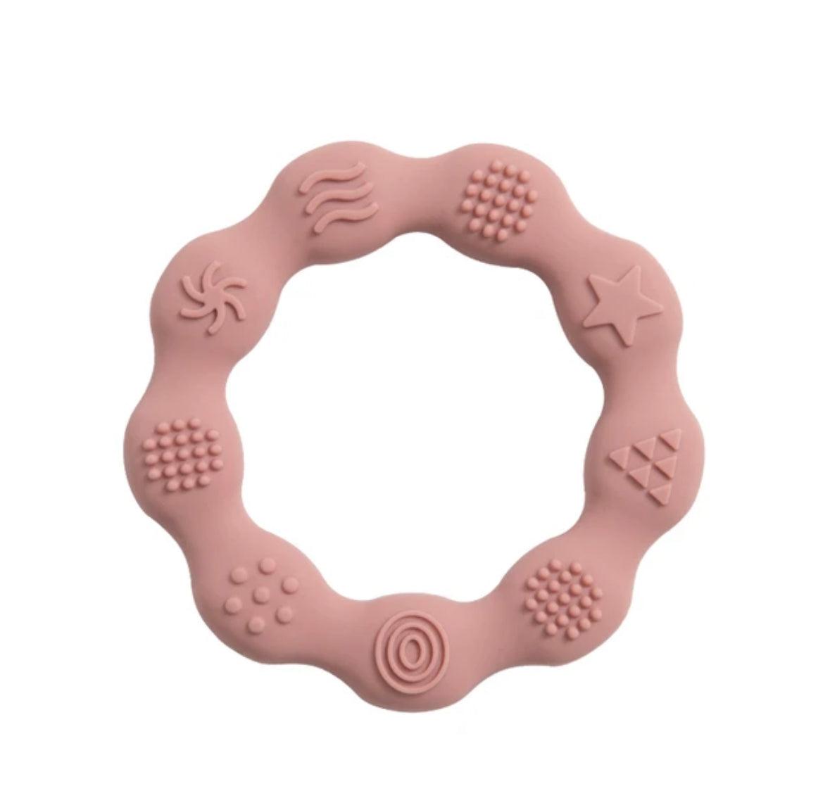 Mon Amour Silicone Teether Ring - Mauve