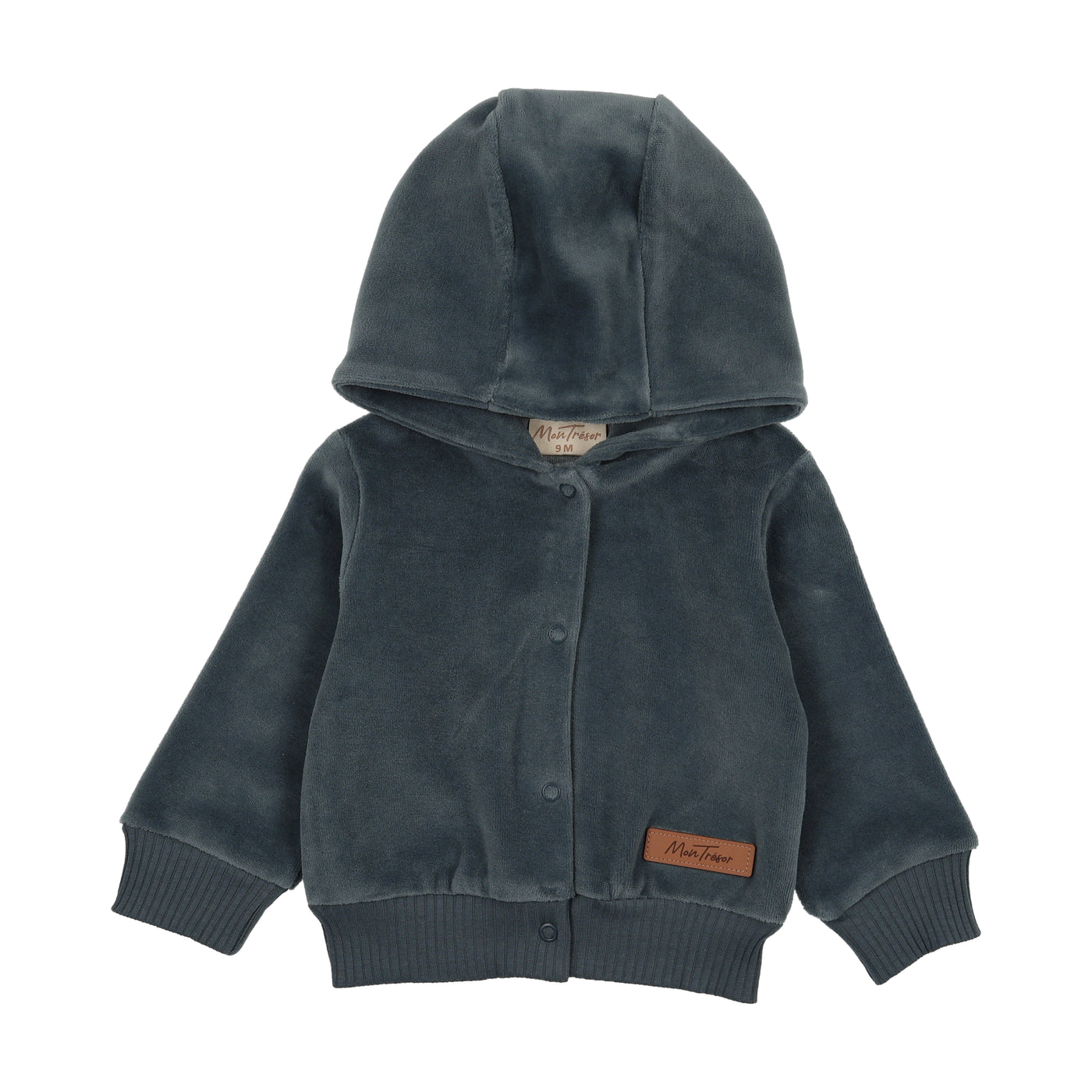 Mon Tresor MT Signature Midnight Blue Velour Hoodie Cardigan