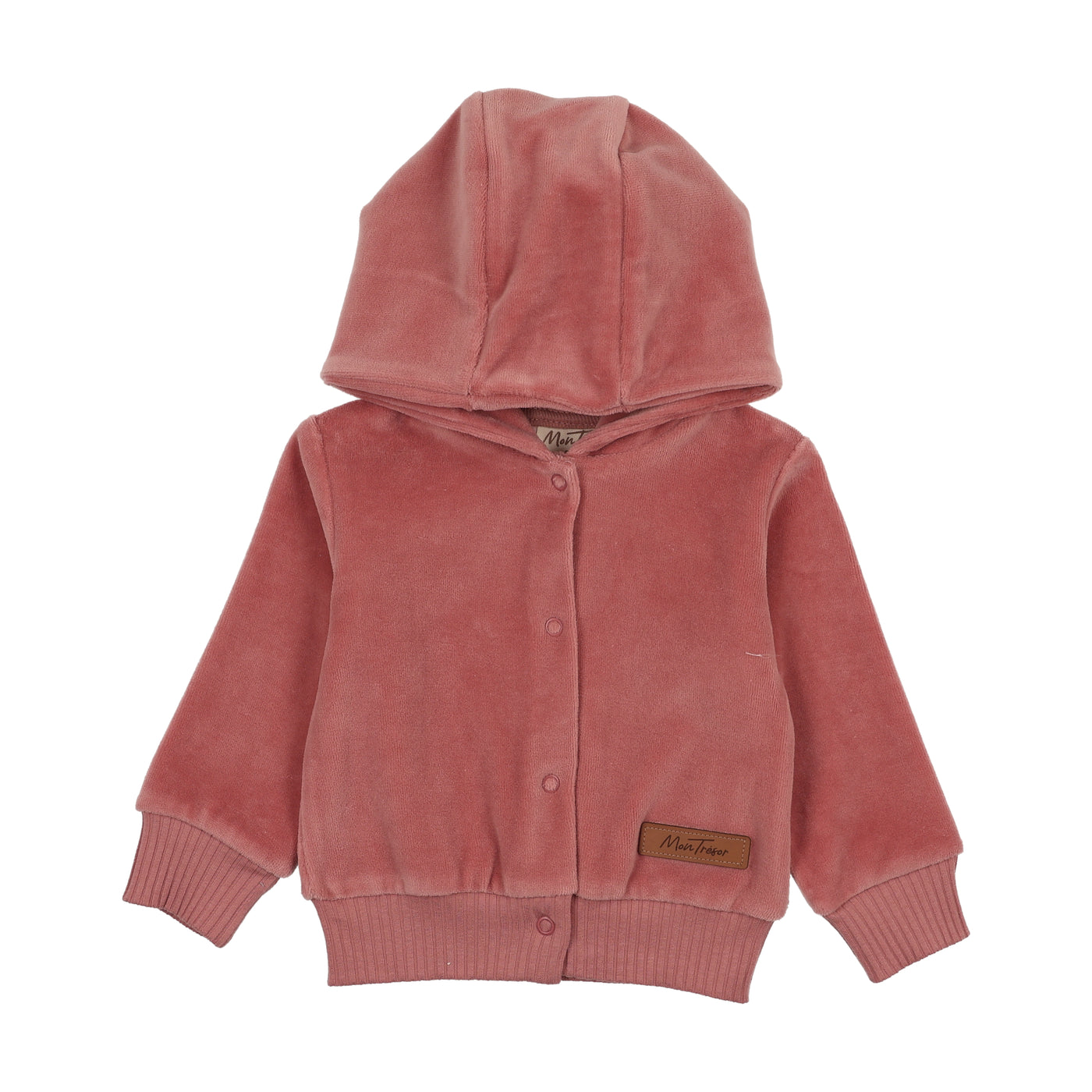Mon Tresor MT Signature Rose Velour Hoodie Cardigan