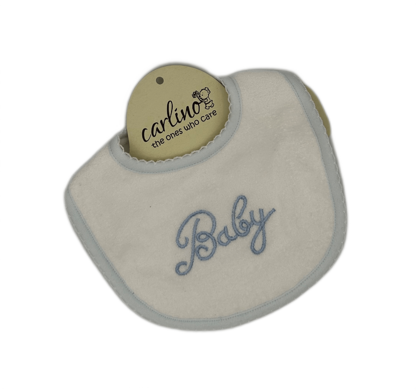 Carlino "Baby" White/Blue Terry Bib