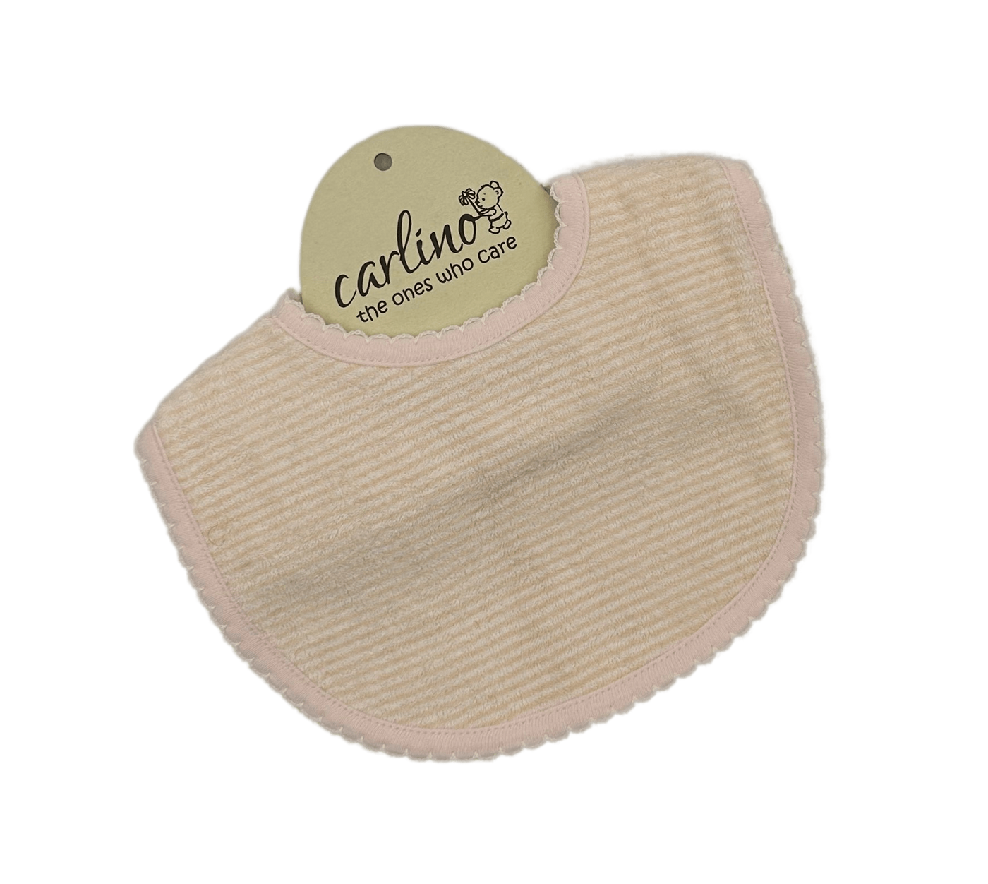 Carlino Stripe Pink/White Terry Bib