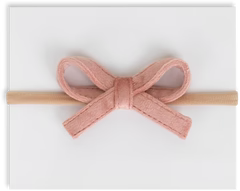 Adora Baby Headband - Mini Velvet Dusty Pink Bow